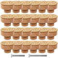 ANPHSIN 24 Pack Boho Rattan Cabinet Dresser Knobs- Durable Beech Wood Drawer Knobs, Decorative Handmade Wicker Woven Pulls Handles with 48 Screws for Home Furniture - style: Round Rattan (24 pcs)