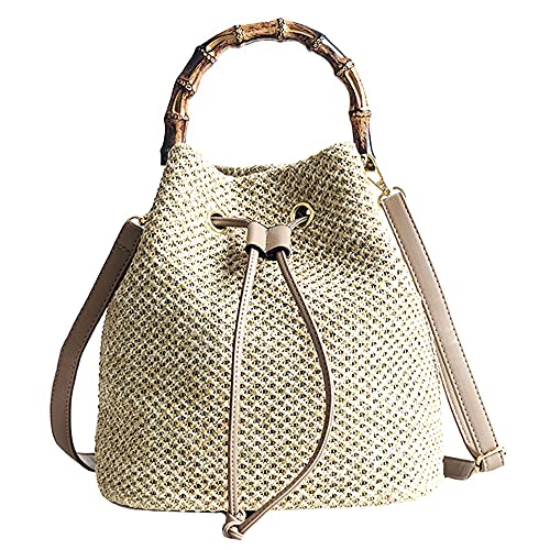 Goclothod Women Crochet Fringed Shoulder Bag Cotton Tassel Crossbody Bag Hippie Beach Purse - color: Fashion