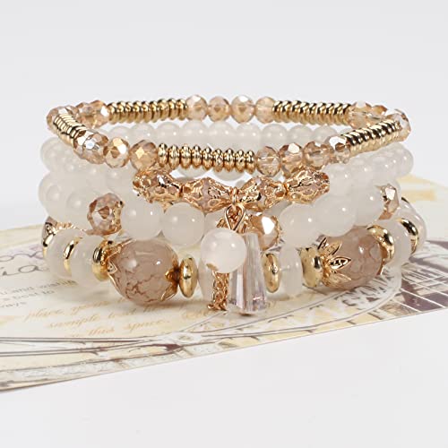 Bohemia Bracelets for Women Vintage Stackable Beads Bracelets Charm Stretch Beach Jewelry - color: Color 3