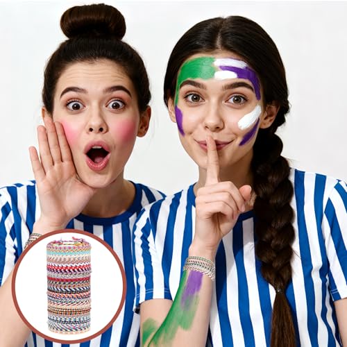 30 PCS Woven Wrap Friendship Bracelets, Handmade Woven Bracelet for Friendship, Adjustable Colorful Thread Bracelets for Women