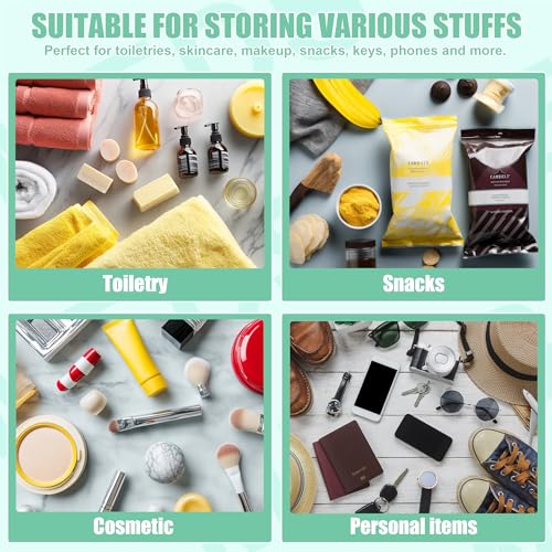 BuyCard Chenille Letter Clear Medicine Bags, Makeup Meds Bags, Preppy Patch Cosmetic Bag with Zipper and Wristlet, Waterproof PU&PVC Toiletry Medicine Storage Case, Portable Travel Drugs Pills Pouch - color: Green-Meds