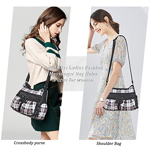 Angel Kiss Crossbody Bags for Women, Ladies Shoulder Handbags and Purses Medium Faux Leather Pocketbooks | Ladies - color: 23white/Black