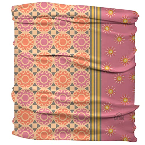 Karma Pink Sunburst Headband for Women - Medium - Fabric Headband and Stretchy Hair Scarf - Pink - color: Pink Sunburst, size: 1 Count (Pack of 1)