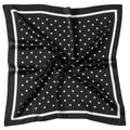 CHUNG Women's Scarf Hair Bandanas Square 27.5" Satin Wrap Fashion Pattern Scarves Emulation Silk Handbag Ribbons Necktie - color: Black Dot