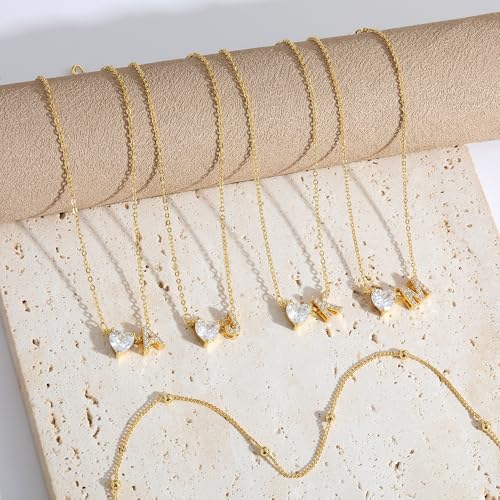 CAROVO Gold Ankle Bracelets for Women Waterproof 14K Real Gold Plated CZ Initial Anklet for Women Dainty Layered Letter A-Z Heart Ankle Bracelets Handmade Adjustable Anklet Summer Beach Jewelry - style: P
