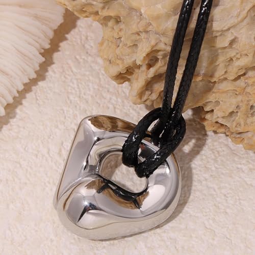 Frodete Statement Necklace for Women Chunky Gold Necklaces Long Pendant Necklace Boho Necklaces Gold Pendant Jewelry Cowboy Chic Style Cowgirl Outfit - color: D：Silver Pendant Necklace