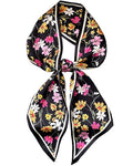 Purse Scarf For Handbags Head Scarves For Women's Hair Bags Scarfs Long Skinny Scarves Fashion Silky - color: A1-black Flower