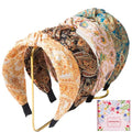 4 Pack Floral Printed Headbands for Women Wide Knotted Headbands Fashion Hair Bands-Bandanna - color: Bandanna