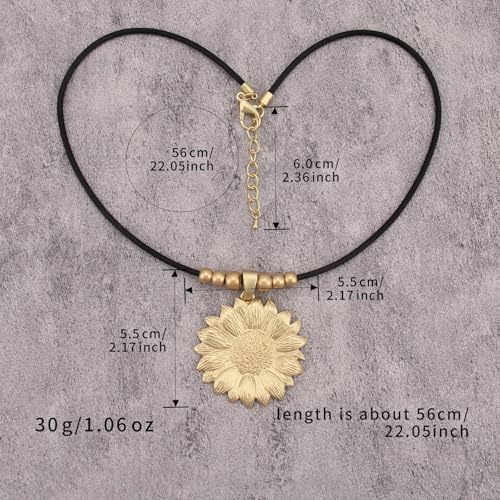 JAOYU Bohemian Necklaces for Women Leather Necklace Wood Pendant Choker Long Brown Necklace Chunky Circle Boho Hippie Jewelry - style: Bohemian Chokers Women