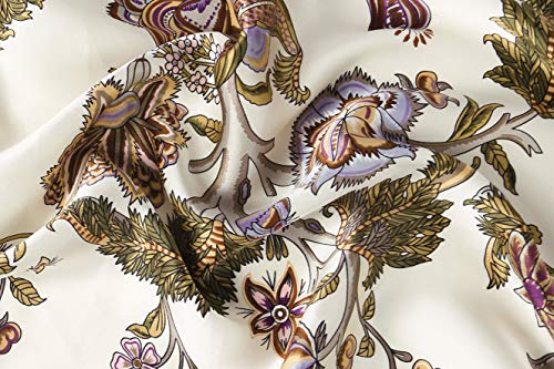 100% Silk Scarves, Extra-Large and XX-Large - color: Beanstalk, Creme With Taupe Trim