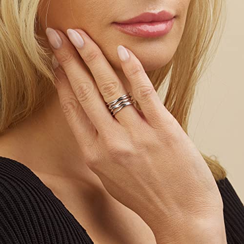 Barzel 18K Gold Plated Statement Ring For Women, Trendy Statement Ring, Sizes 5-10 - Made in Brazil - color: Rhodium