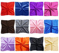 12 Set Mixed Designs Small Square Satin Womens Neck Head Scarf Scarves Bundle - color: Set B