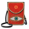 Small Beaded Crossbody Bag for Women, Boho Cell Phone Shoulder Purse Wallet with Handcrafted Colorful Beads - color: Tree-2