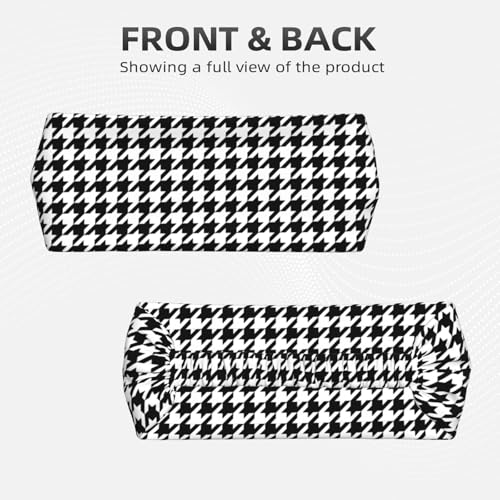 Black and White Houndstooth Elastic Headband Sweat Wicking Hair Accessory for Workout, Yoga, Daily Wear - color: 8