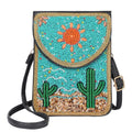 Small Crossbody Bags for Women Designer Cell Phone Bag Boho Shoulder Wallet Purse - color: Cactus