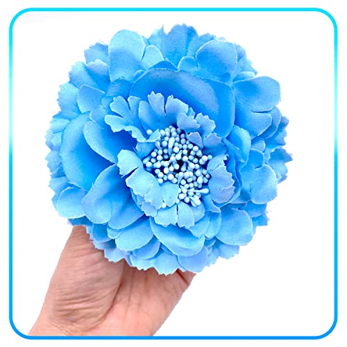 Hair Flower Clips Brooch Boutique Hair Accessories Bohemia Hairpins for Women Girls (Lake Blue) - color: Lake Blue