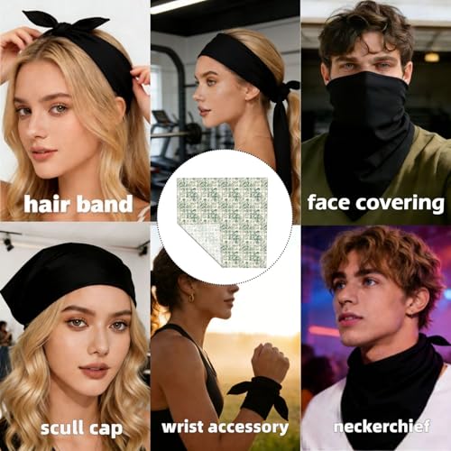 Head Scarf Hair Neck Scarves for Women Fashion Silk Satin Purse Bag Scarfs Handbags Bandana Neckerchief - color: Bohemian Green Floral