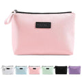 MAANGE Cosmetic Bags for Women Small Makeup Bag for Purse Pu Leather Makeup Pouch Travel Makeup Bag with Zipper Make Up Bag for Travelling - color: Pink