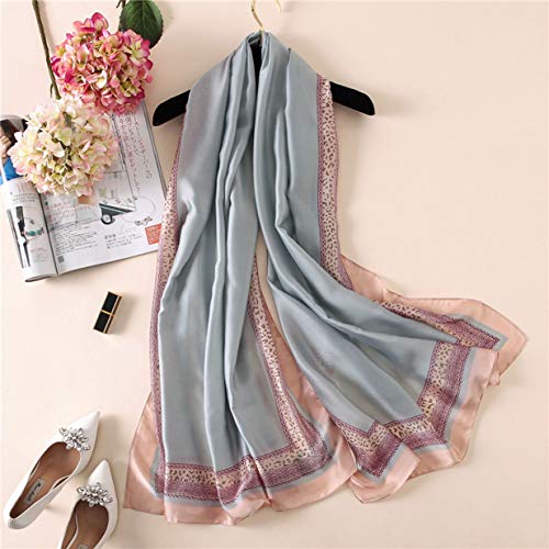 Silk Scarf Mulberry Silk Fashion Scarves Long Lightweight Shawl Wrap … - color: W50