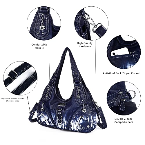 Angelkiss Hobo Purses and handbags for Women Satchel Handbag Women Purses Large Daily Shoulder Bags | Purses - color: Deep Blue
