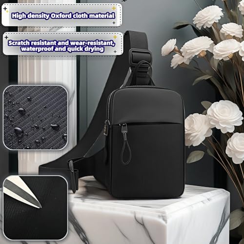 Lightweight Water-Resistant Crossbody Bag, Multi-Pocket Organizer for Phone, Keys, Essentials - Unisex Mini Sling Pack for Hiking, Commute, Cycling
