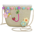 Letter Small Woven Straw Summer Beach Tote Bag for Women 2025,Woven Straw Beach Purse Shoulder Crossbody Bag for Women 2025 - color: Brown J