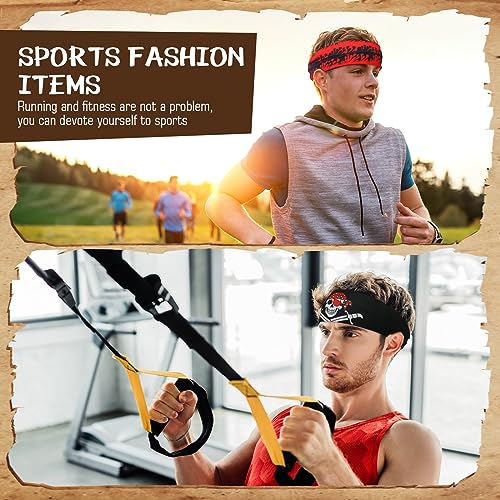 18 Pcs Sports Sweatbands for Men Women Camo Headbands Workout Non Slip Headbands Breathable Head Band Fitness Stretchy Unisex Hairband for Yoga Running Cycling Ball - color: Black Orange