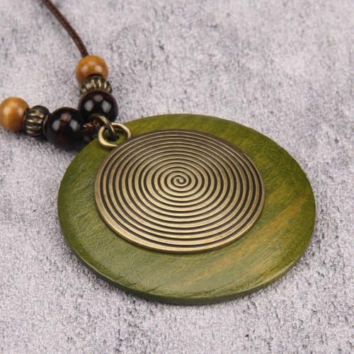 Bohemian Necklaces for Women Long Leather Necklace with Large Pendant Chunky Boho Hippie Jewelry Pendant Chocker Necklace - style: Boho Style Necklace