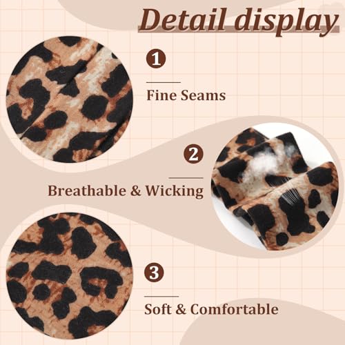 AWAYTR 6Pcs Wide Headbands for Women Non Slip Soft Elastic Hair Bands for Women's Hair for Workout Sports - color: Leopard print