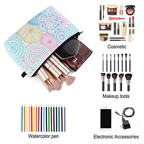 MAGEFY Makeup Bag 3 Styles Portable Travel Cosmetic Bag for Women Flower Patterns Small Toiletry Bag Sloth Gifts for Women Makeup Pouch with Black Zipper Pouch (3 packs) - color: 3 packs