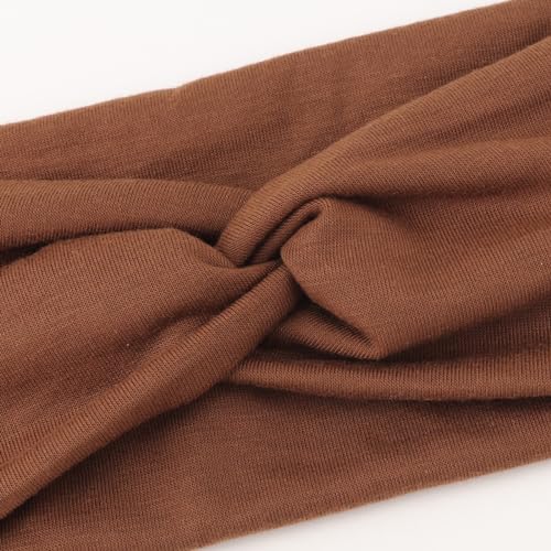DRESHOW 8 Pack Headbands for Women Yoga Knotted Headbands Elastic Criss Cross Hair Accessories Sports Head Wrap Non Slip - color: 8 Pack: Earth Tones