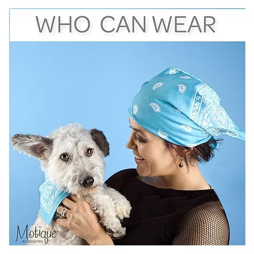 Motique Accessories 22 Inch Cotton Paisley Bandana - color: Black Gold