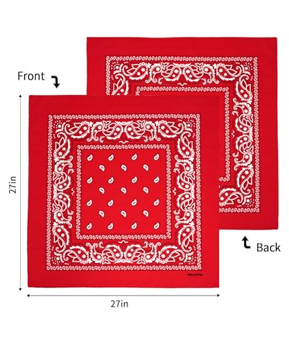 Bycc Bynn Large 27" x 27" 100% Cotton Bandanas - Set of 4 - color: Pink+magenta+red+burgundy