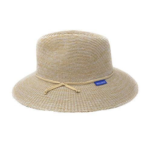 Wallaroo Hat Company Women's Victoria Fedora – UPF 50+ UV Protection, Wide Brim, Packable & Adjustable Sun Hat - color: Mixed Beige, size: Medium