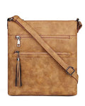 MASINTOR Crossbody Purses for Women, Multi Pocket Casual Crossbody Bag, Adjustable Strap Shoulder Bag with Tassel - color: Retro Millet Brown