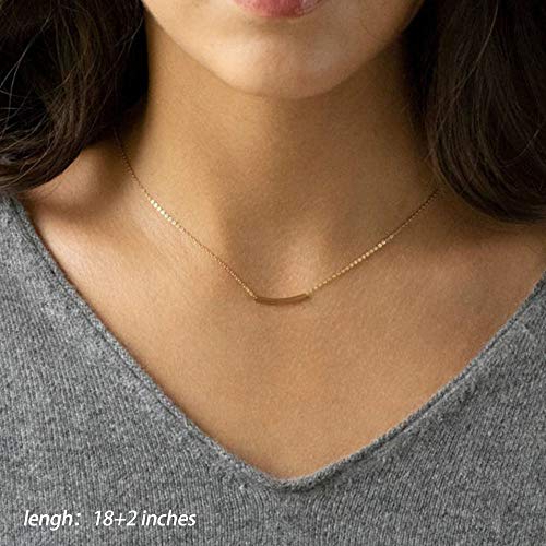 Turandoss Gold Layered Necklaces for Women - 14K Gold Plated Handmade Multilayer Bar Pearls Coin Disc Moon Butterfly Medallion Adjustable Dainty Layered Choker Necklaces for Women Jewelry - style: 3 Layered Necklace - Circle&Curved Bar&Circle Lariat