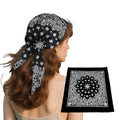 Bandana Single Pack Soft Thin 27 inch Cotton Paisley Extra Large Headwear - color: Black