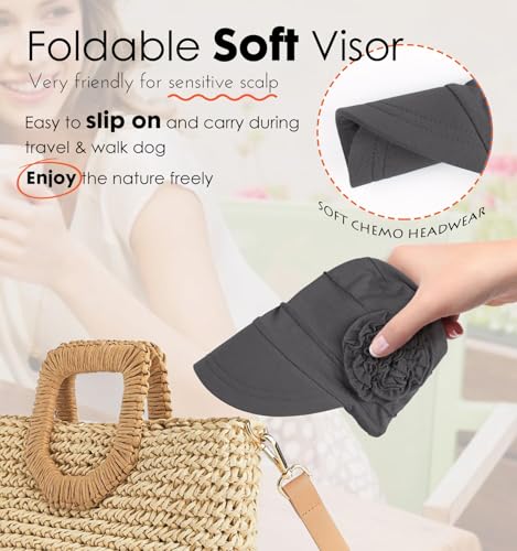 Hachapy Soft Newsboy Cap for Women Slip on Headwear Summer - color: Dark Grey