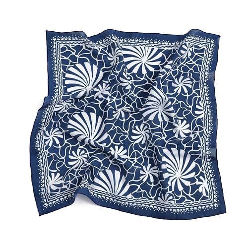 STARWHISPER Multicolored 22''x22'' Cotton Bandana for Women and Men Multi-purpose Headband Hair Scarf Protective Coverage - color: S5-navy