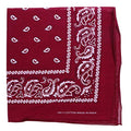 Motique Accessories Extra Large Paisley Bandana 27x27 Inch - color: Burgundy