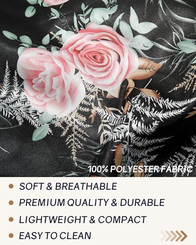 AWAYTR Long Satin Bonnet for Braids - Elastic Silk Hair Bonnets for Sleeping Night Cap Stretchy Tie Band for Women（Flower B） - color: Flower B
