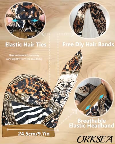 Chemo Headwear for Women Head Scarf Headwraps Silky Soft Turbans for Women Cancer Hats Chemo Beanie Coverings Scarves - color: A Coffee Pattern1