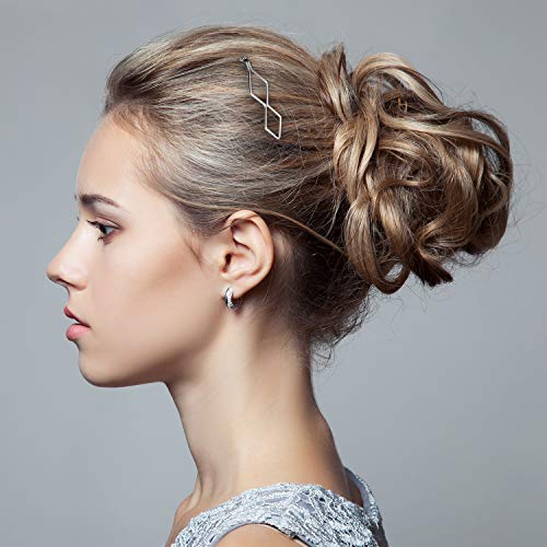 10 Pieces Geometric Metal Hair Clips and Barrettes for Women - Hair Styling Pins, Minimalist Wedding Accessories and Headwear (Gold, Silver) - color: Gold, Silver