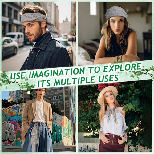 Large Cotton Bandanas for Women, 27 x 27 inch Hair Neck Scarf, Headband Square Scarf - color: Little Yellow Flower in Stone