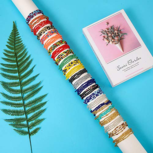 TOBENY SHIWE 24PCS Waist Bead Chains for Women Colorful Summer Body Chains Belly Beads Bikini Jewelry Chains Bead Waist Chains Set - style: Style B