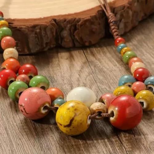 Red Beaded Necklace for Women Choker Gold Toggle Clasp Layered Stack Dainty Statement Western Boho Trendy Summer Vacation Necklaces Birthday Jewelry Gifts - color: F1:Beaded Necklace