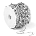 33 Feet Stainless Steel Satellite Bead Chains Roll, 2mm 304 Stainless Steel Ball Beaded Cable Link Chains Spool Bulk for Jewelry Making DIY Craft - color: Stainless Steel Big Beads Satellite Cable Chain