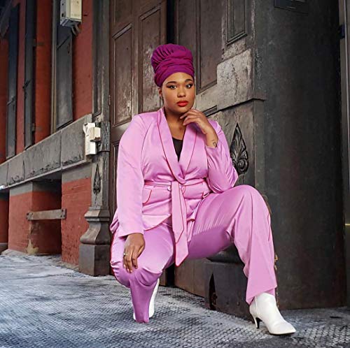 HOMELEX Head Wraps Turbans Stretch Jersey Knit Headwraps Wrap Turban Scarf Tie for Women - color: Pp