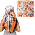 Hexchasty 35”Head Scarf Satin Silk Like Hair Scarf Large Square Head Scarves Bandana Head Wraps Headscarfs for Women Green - color: C-orange