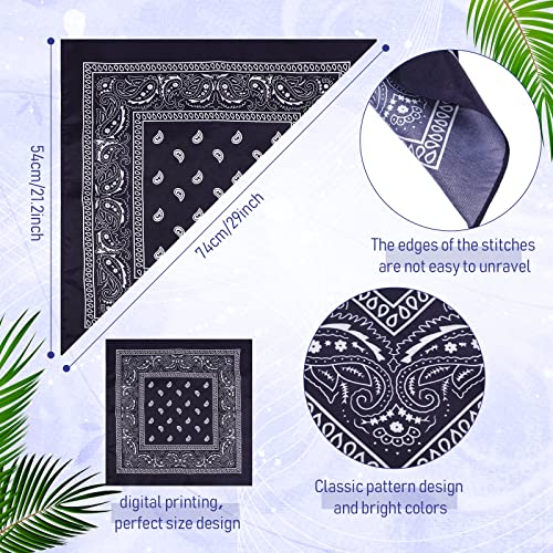 Handepo 150 Pcs Bandanas Bulk, Colorful Paisley Bandanas Unisex Head Wrap Scarf Cowboy Headband Handkerchief - color: Multi Color